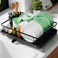 Co-t Dish Drying Rack - Small Dish Racks For Kitchen Counter, Dish Rack With Adjustable Water Outlet, Stainless Steel Di