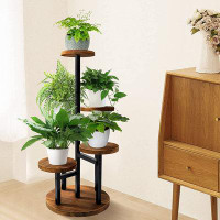 17 Stories Corner Plant Stand Tall Metal Wood Corynne Holder For Indoor/Outdoor Garden Plant Display Rack