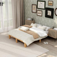 Ebern Designs Queen Size Wood Platform Bed Frame