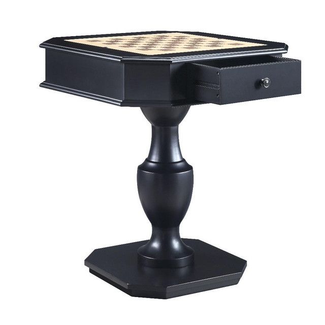 AF - Black Finish Side Table ( 3in1 Game Table - Chess/Checkers/Backgammon Table )  AC00861  Gaming Table in Other Tables - Image 3