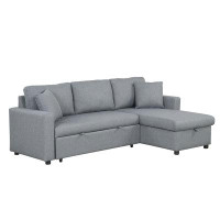 Latitude Run® Upholstery Sleeper Sectional Sofa with Storage Space