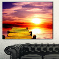 Made in Canada - Design Art Burning Sunset - Wrapped Canvas Graphic Art Print