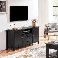 Red Barrel Studio Red Barrel Studio® Tv Stand With Storage For Tvs Up To 65 Inch, Black Tv Console Table For Living Room