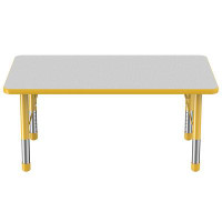 Factory Direct Partners Rectangle T-Mould Adjustable Height Activity Table with Chunky Legs