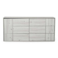 Gracie Oaks 6 Drawer Modern White Washed Oak Dresser 31" H x 19" W x 66" D