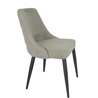 Corrigan Studio Upholstered Curved Back Dining Side Chairs In Light Grey