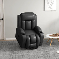 ELECTRIC LIFT CHAIR FOR ELDERLY, POWER RECLINER WITH FOOTREST, REMOTE CONTROL, CUP HOLDERS FOR LIVING ROOM, GREY