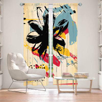 East Urban Home Lined Window Curtains 2-Panel Set For Window Size From Wildon Home� By Kim Hubball - Graffiti Flowers 2
