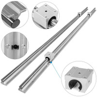 Aluminum Cylindrical Guide Supported Linear Slide Rail Shaft Rod With 4pcs Slider Block CNC