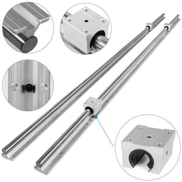 Aluminum Cylindrical Guide Supported Linear Slide Rail Shaft Rod With 4pcs Slider Block CNC in Other Business & Industrial in Toronto (GTA)