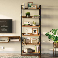 Accentuations by Manhattan Comfort Vintage Industrial 6-Tier Bookshelf | Space Saving, Reliable Raw Materials, Easy Asse