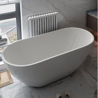 Waterpar 63 In. Acrylic Freestanding Bathtub Flatbottom In White