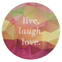 East Urban Home Faux Gemstone Live Laugh Love Quote Poly Chenille Rug