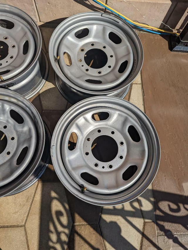 BRAND NEW TAKE OFF  FORD F250 / 350 FACTORY OEM  17  INCH  STEEL  WHEEL SET OF FOUR     WITH  SENSORS. NO CAPS in Tires & Rims in Ontario - Image 2