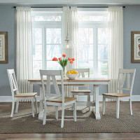 Liberty Furniture Lindsey Farm Butterfly Leaf Rubberwood Solid Wood Dining Set