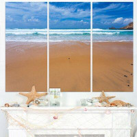 Design Art Peaceful Atlantic Seashore Portugal - 3 Piece Graphic Art on Wrapped Canvas Set