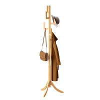 Winston Porter Conch Furniture Bamboo Coat Rack With Cactus Hooks - Sturdy & Eco-Friendly Wood Construction