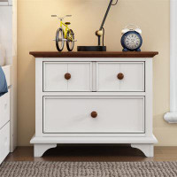 Wildon Home® Wooden Captain Two-Drawer Nightstand,End Side Table