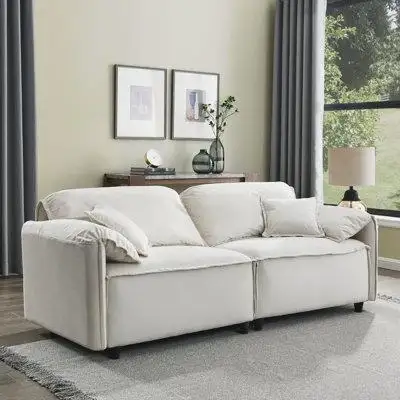 Latitude Run® Living Room Upholstery Sofa with 2 Pillows