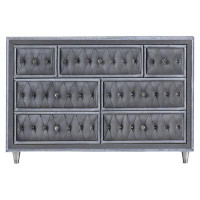 Mercer41 Ruarie Grey 7-Drawer Upholstered Dresser