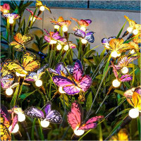 c&g home Solar Garden Lights - Newest Swaying Butterfly Light, Swaying In The Wind, Solar Outdoor Lights, Yard Patio Pat