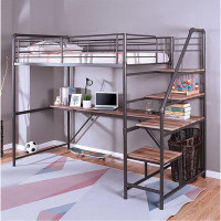 Mason & Marbles Southwest Twin Platforms Loft Bed with Built-in-Desk by Mason & Marbles