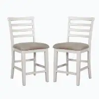 Wenty Set Of 2 Padded Fabric Counter Height Chairs In And Beige