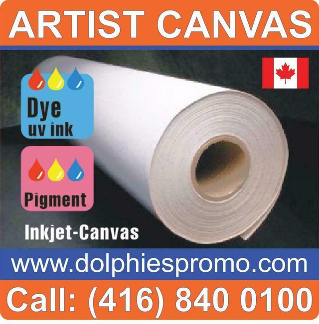 Blank Roll of Fine Quality Polyester Matte Art Canvas Artist ARTISTIC Supply Inkjet Solvent Prints Printing - $149/roll in Hobbies & Crafts in Toronto (GTA)