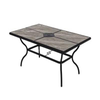 Red Barrel Studio Kenne Rectangular 67.72'' L x 41.73'' W Outdoor Dining Table