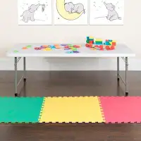 Flash Furniture Parker 4.93-Foot Kid's Plastic Folding Activity Table - Play Table