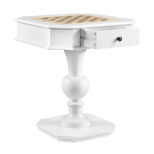 AF - WHITE SIDE TABLE ( 3in1 Game Table - Chess/Checkers/Backgammon Table )  AC00862 in Other - Image 4