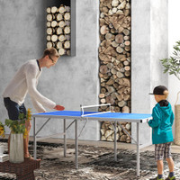 Ping Pong Table Set 70.9" L x 35.4" W x 29.9" H Blue