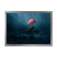 Millwood Pines Fantasy Pink Tree In Blue Forest - Traditional Canvas Wall Decor