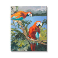 Stupell Industries Stupell Industries Parrots At Bay Painting Framed Floater Canvas Wall Art Design By Jane Slivka