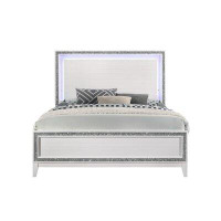 Zoomie Kids Cadorette Eastern King Bed In LED & White Finish