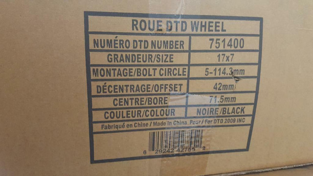 4 rims 17 pouces NEUF 5x114.3 350$ tx incluse in Tires & Rims in Greater Montréal - Image 2