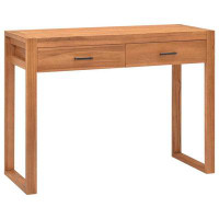 Millwood Pines TDC Desk with 2 Drawers 39.4"x15.7"x29.5" Teak Wood