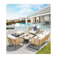 Hokku Designs Outdoor rope sofa patio furniture 5-piece set