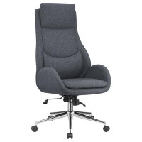 Hokku Designs Maricelys Upholstered Office Chair with Padded Seat Grey and Chrome