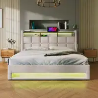 Ivy Bronx Upholstered Platform bed with a Hydraulic Storage System