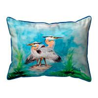 East Urban Home Mr & Mrs Blue Heron Indoor/Outdoor Pillow
