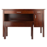 Wildon Home® TDC Emmett 2-Pc Desk with Bench; Walnut
