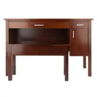 Wildon Home® TDC Emmett 2-Pc Desk with Bench; Walnut