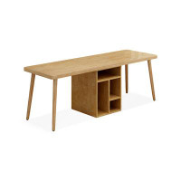 Fit and Touch 94.49" Burlywood Rectangular Solid Wood desks