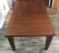 NEW Large Cherry Finish 82 Inch Table With 18 Inch Removable Leaf   Table Only!!