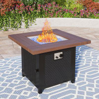Alphamarts 33.8" Outdoor Propane Gas Fire Pit Table for Patio