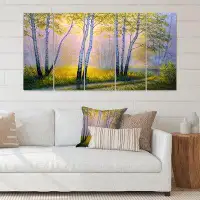 East Urban Home Morning Sunlight Through The Birches I - Wrapped Canvas Print