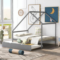 Isabelle & Max™ Full Size Wooden House Bed With Twin Size Trundle