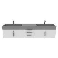 CastelloUSA 84" Amazon Double Bathroom Vanity with Top