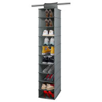 Rebrilliant Modern Hanging Shoe Organizer - Wider 10-Shelf Rack For Convenient Storagehanging Closet Shoe Organizer, Spa